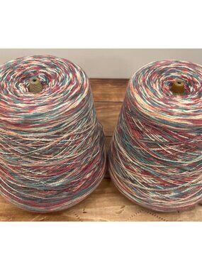 VINTAGE 1 (ONE) Cone of Astro-Dye Works Multi Chalktone 8/2 KP Cotton Yarn